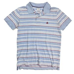 Brooks Brothers 1818 Slim Fit Blue White Striped Performance Polo Men's Size M